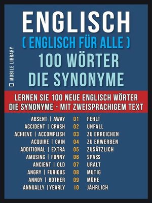 cover image of Englisch ( Englisch für Alle ) 100 Wörter--Die Synonyme